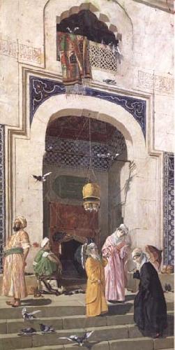 Osman Hamdy Bey La Porte de la Grande Mosquee Brousse (mk32) Norge oil painting art